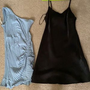 Forever 21 Black Dress & Shein Blue Dress